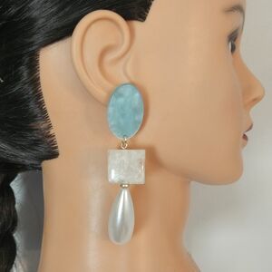 Long Pearl Dangle Earrings